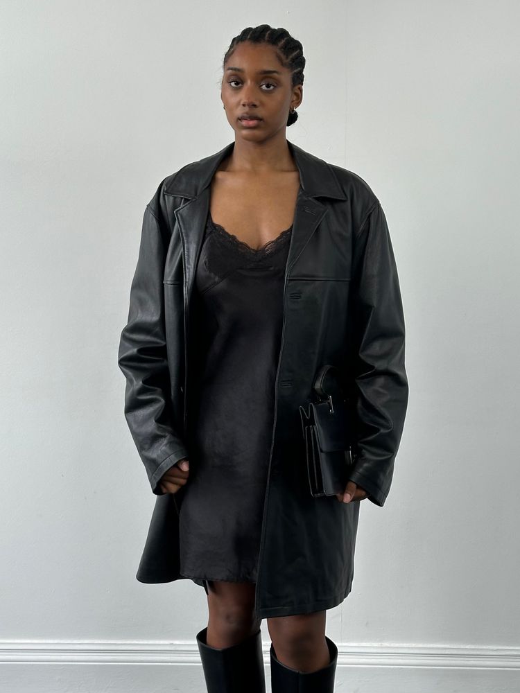 Conbipel 1990s Leather Trench Coat - XL image 5