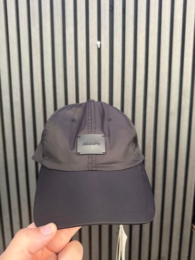 All saints Black Cap With Logo Plate