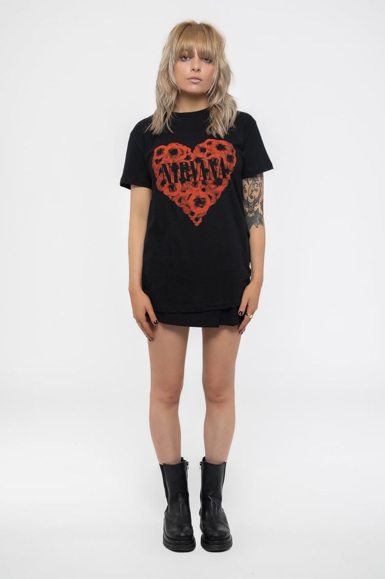 Nirvana Poppy Heart T Shirt image 5