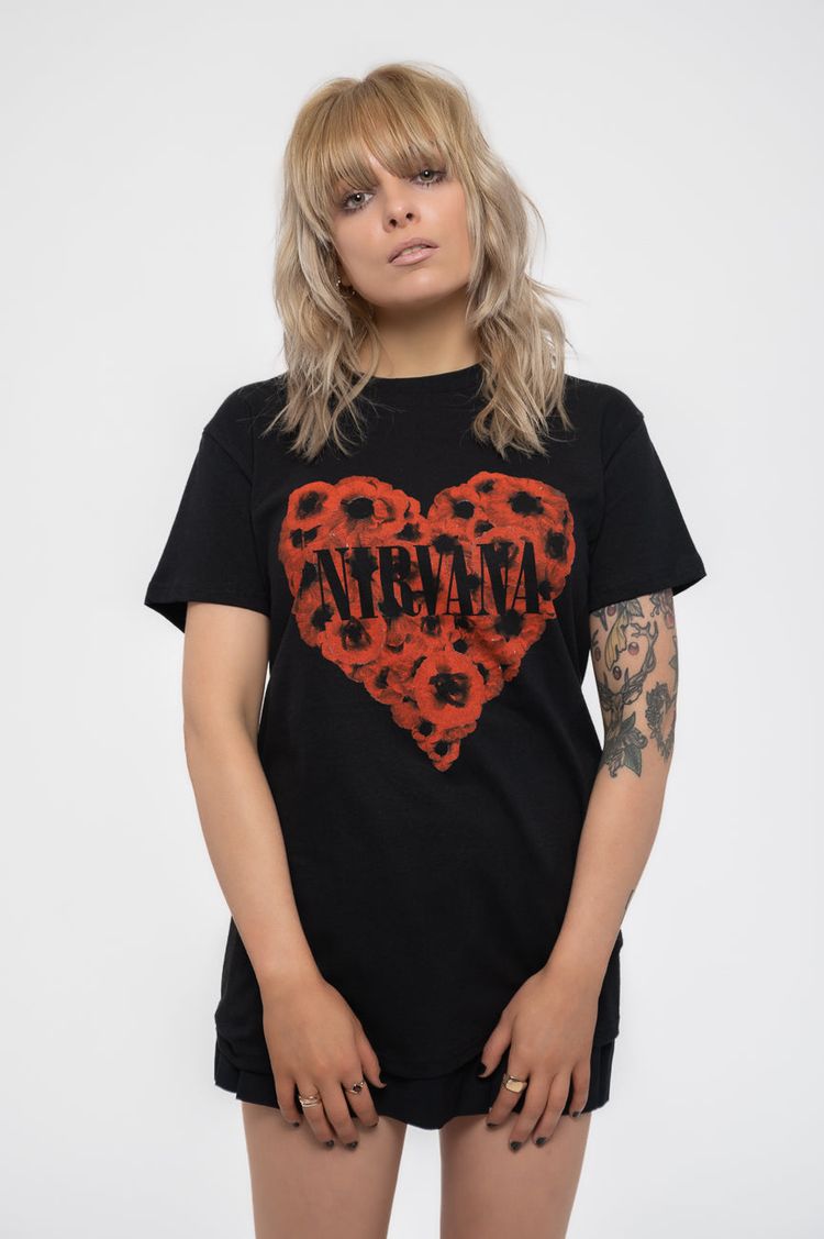 Nirvana Poppy Heart T Shirt image 1