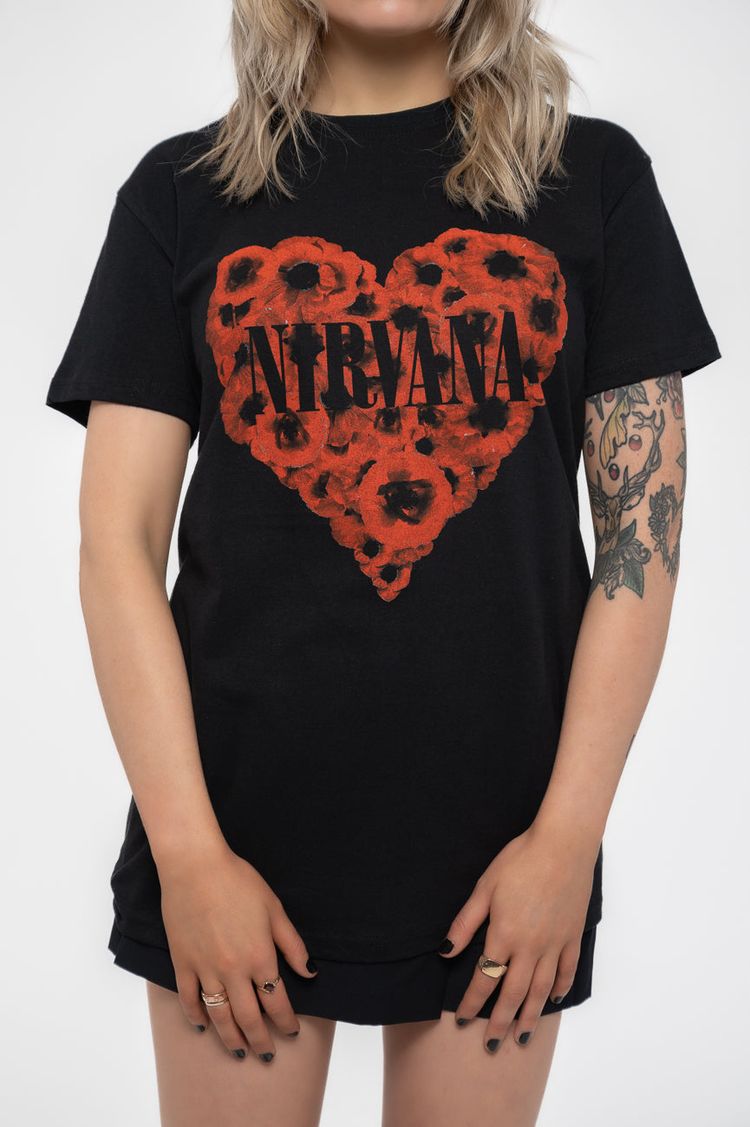 Nirvana Poppy Heart T Shirt image 2