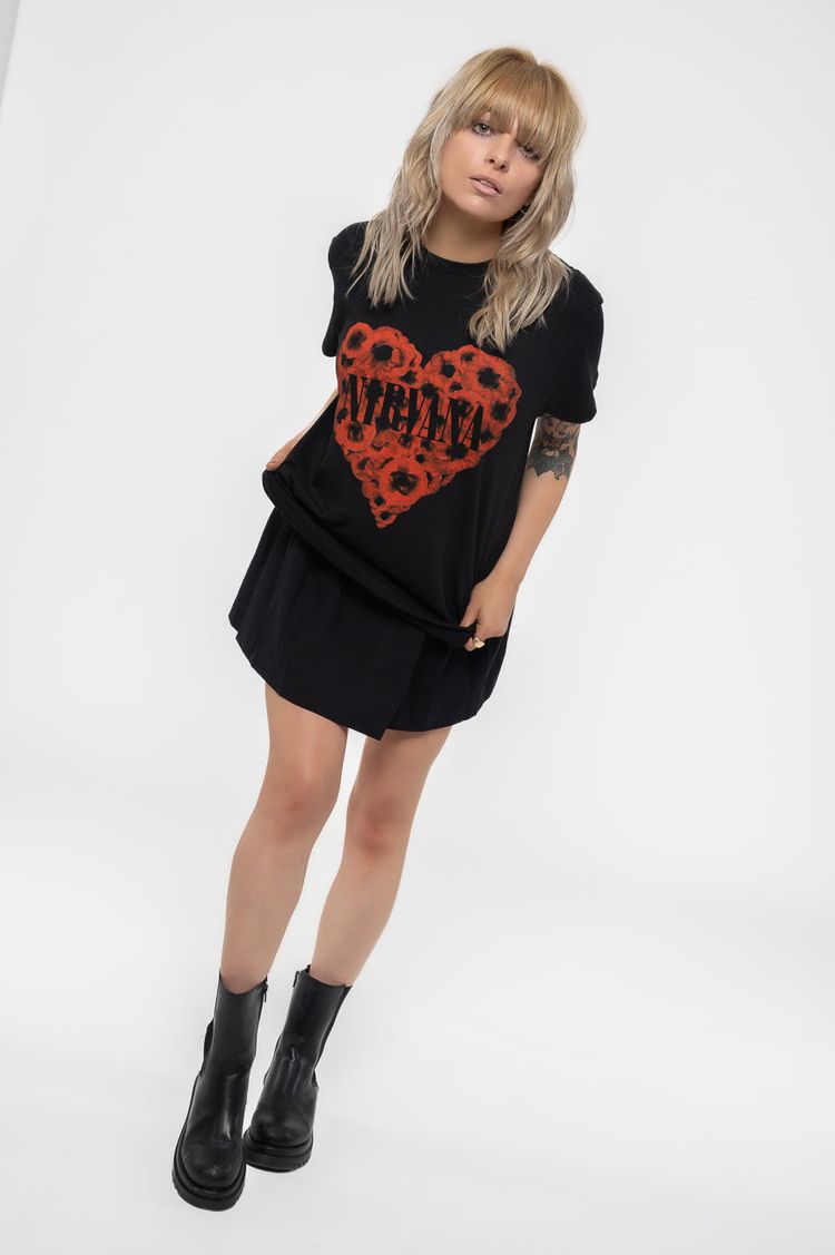 Nirvana Poppy Heart T Shirt image 3