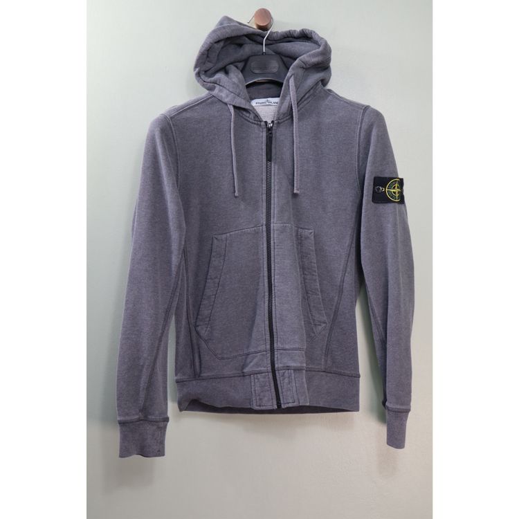 Stone Island Grey Zipped Hoodie