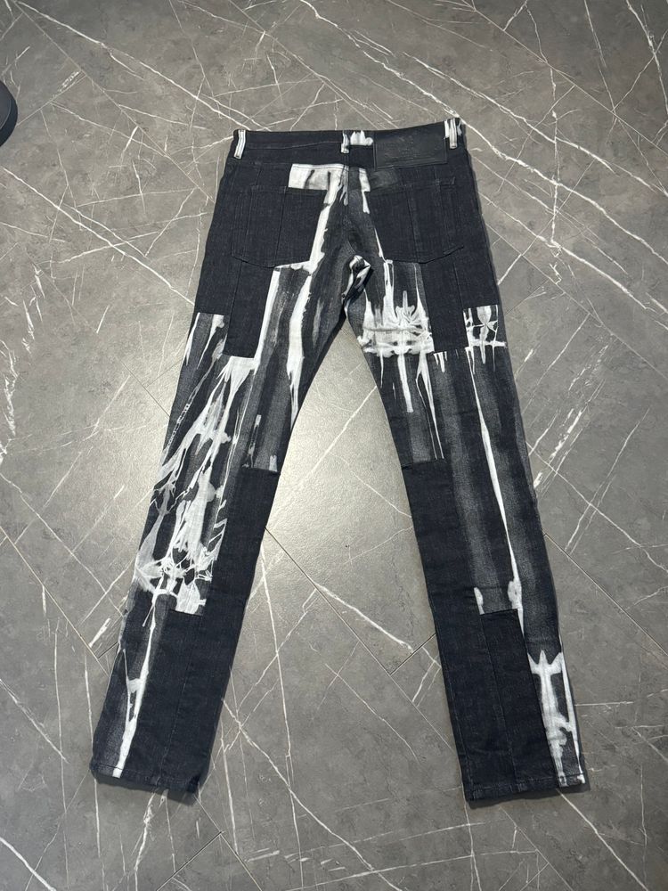 Diesel D-Kras Slim Fit Jeans Bleach Patchwork Black Size W32 L34