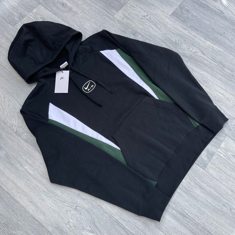 Nike Air Fleece Cargo Tracksuit Hoodie Joggers Sweatpants Set - Black 2