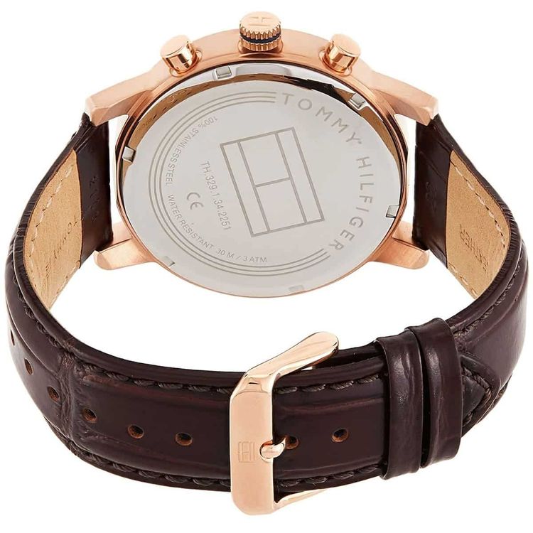 Tommy Hilfiger 1791399 Brown Leather Strap With Blue Dial Watch For Men image 6