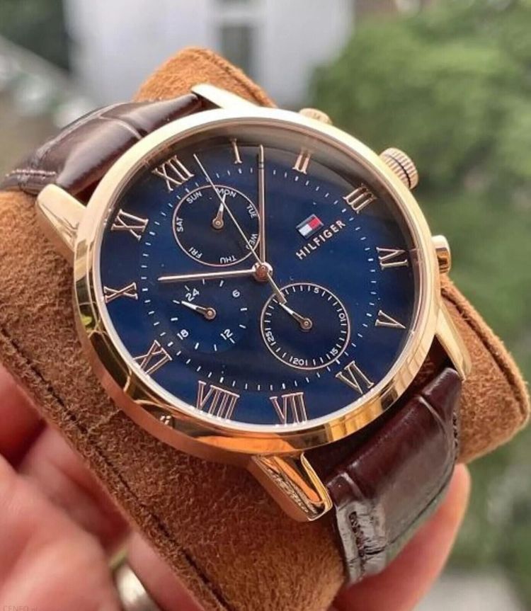 Tommy Hilfiger 1791399 Brown Leather Strap With Blue Dial Watch For Men image 3