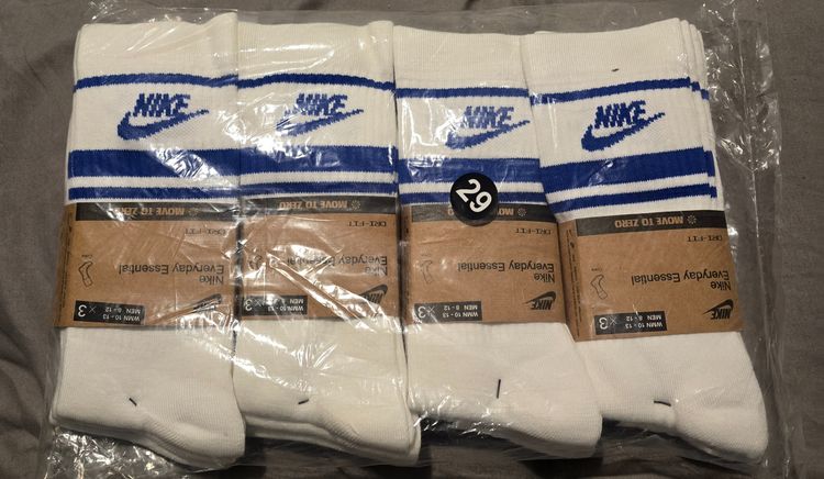 Nike White Socks With Blue Stripes