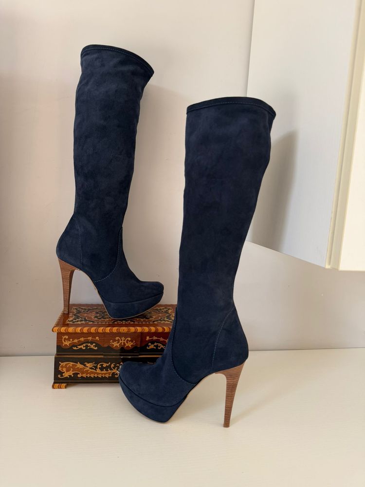 Other navy blue knee-high platform boots product image