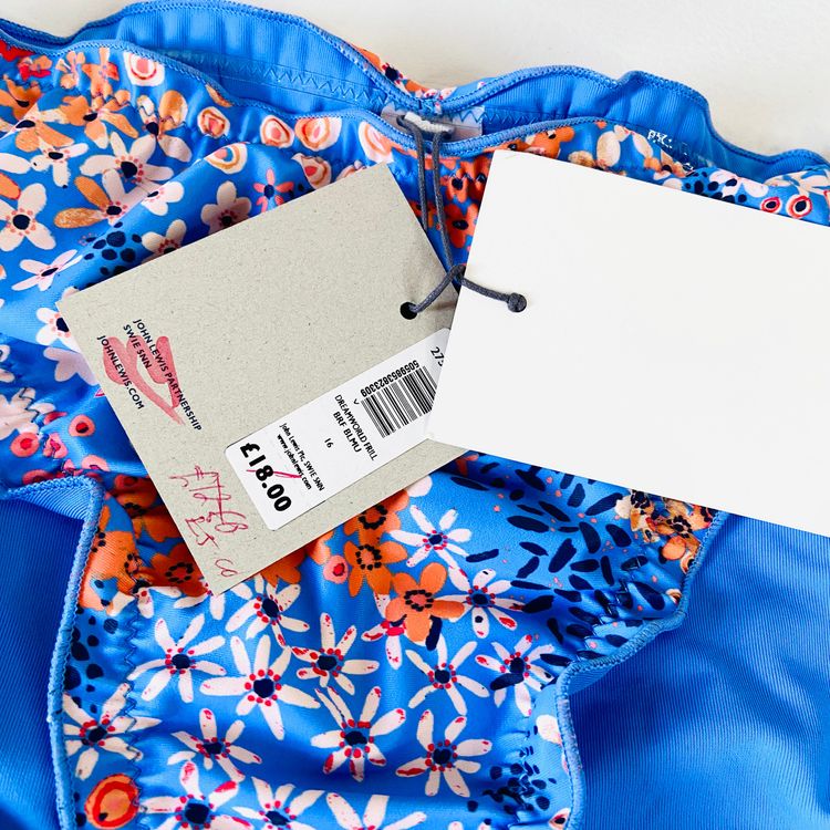 John Lewis AND/OR Ditsy Dreamworld Frill Blue String Bikini Brief Size 16 NEW image 8