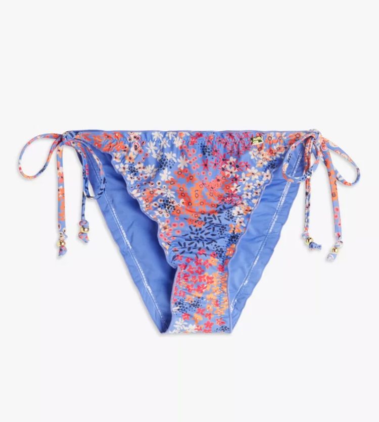 John Lewis AND/OR Ditsy Dreamworld Frill Blue String Bikini Brief Size 16 NEW image 3