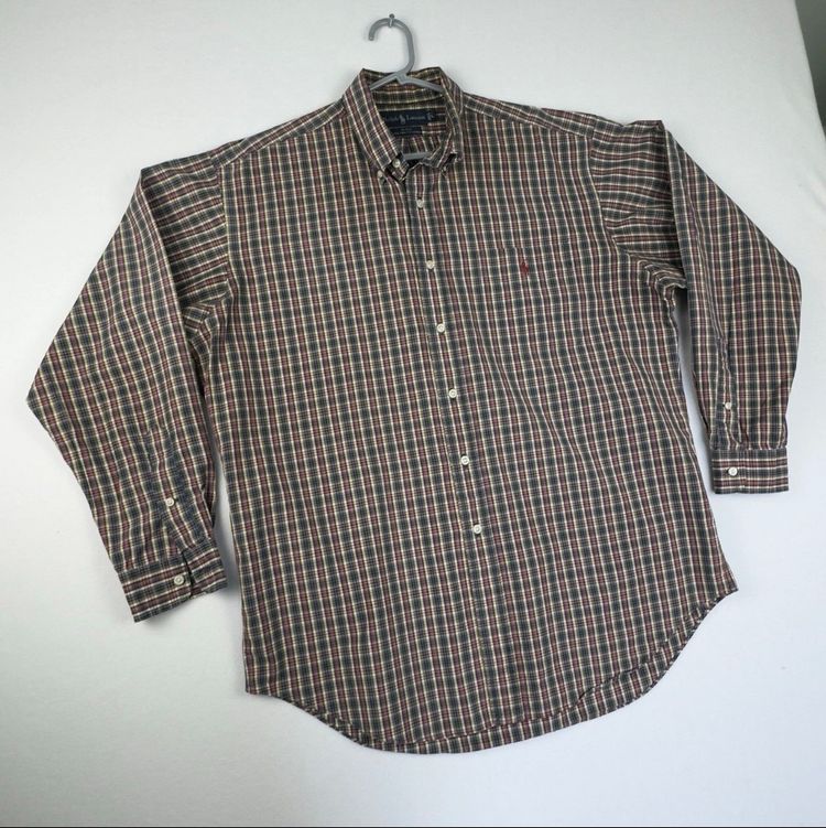 Immagine di Ralph Lauren Blake Tartan Check Shirt Long Sleeve Relaxed Fit L 100% Cotton 2
