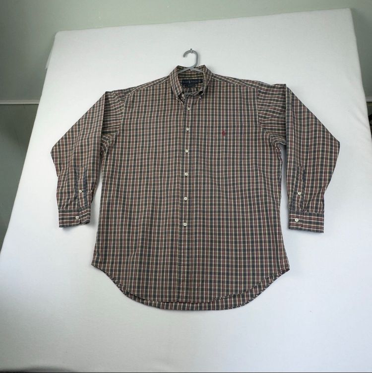 Immagine di Ralph Lauren Blake Tartan Check Shirt Long Sleeve Relaxed Fit L 100% Cotton 3