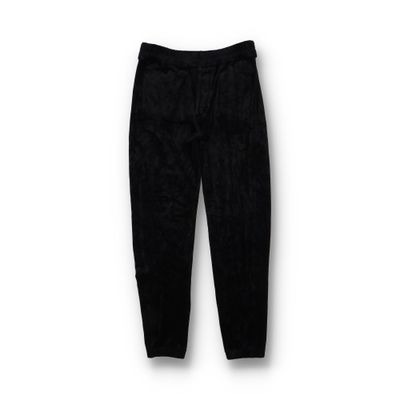 Saint Laurent Paris Black Velvet Slim Cuffed Sweatpants