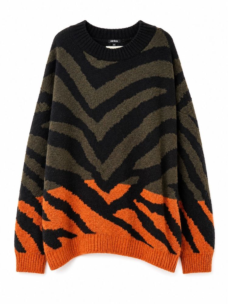 Other Item 70 Black And Orange Patterned Sweater product image