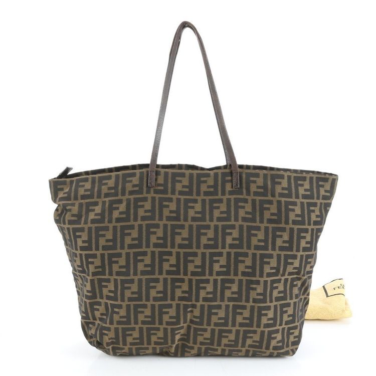 Fendi Zucca Pattern Brown Tote Bag image 1