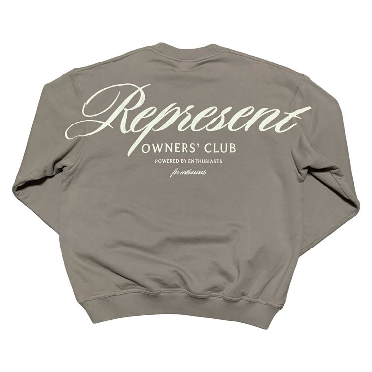 Represent Large Owners Club Script Slate Grey Sweater Sweatshirt Crewneck
