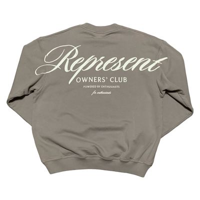 Represent Large Owners Club Script Slate Grey Sweater Sweatshirt Crewneck