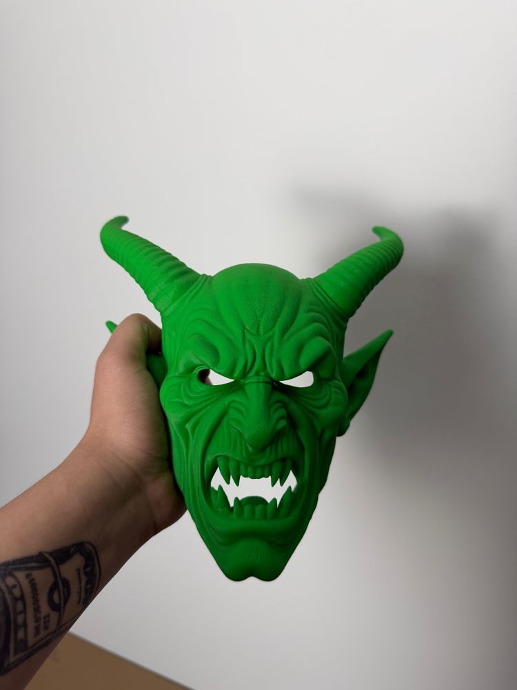 Maska Krampus Zielona Demon Mask 5
