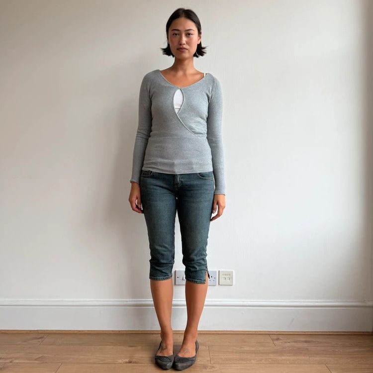 Grey Morgan keyhole front knit jumper - Size S image 5