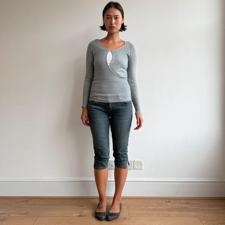 Grey Morgan keyhole front knit jumper - Size S image 8