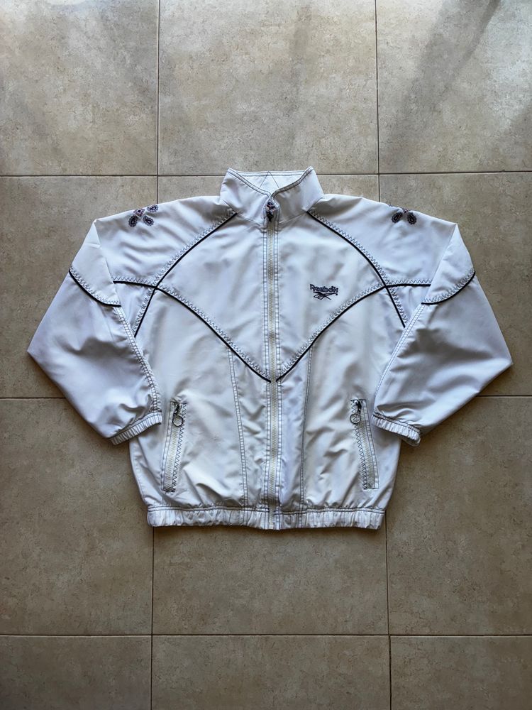 Female Reebok White Zip-Up  cortavientos Jacket