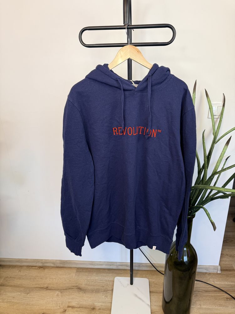 Navy Hoodie With Revolution Text
