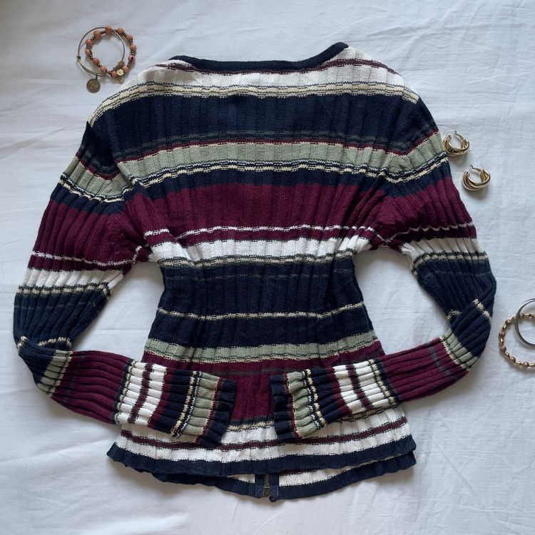 90’s Cody Chic Striped Zip-Up Cardigan image 3