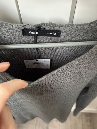 Jesienny swetr luźny casual basic XS S M oversize | Sinsay grey knitted sweater 3