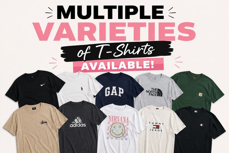 Variety Of Branded T-Shirts