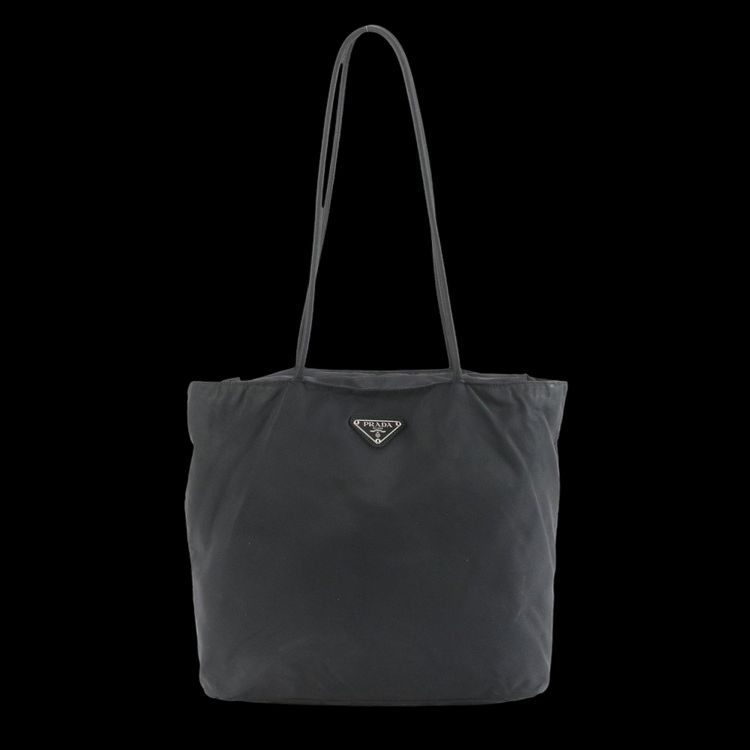 Prada Black Logo Nylon Tessuto Tote Shoulder Bag