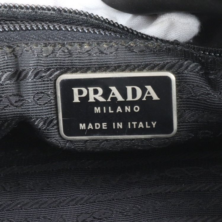 Prada Black Logo Nylon Tessuto Tote Shoulder Bag 11