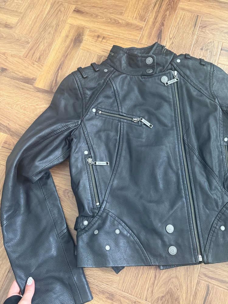 Leather Biker Jacket (UK10) 7