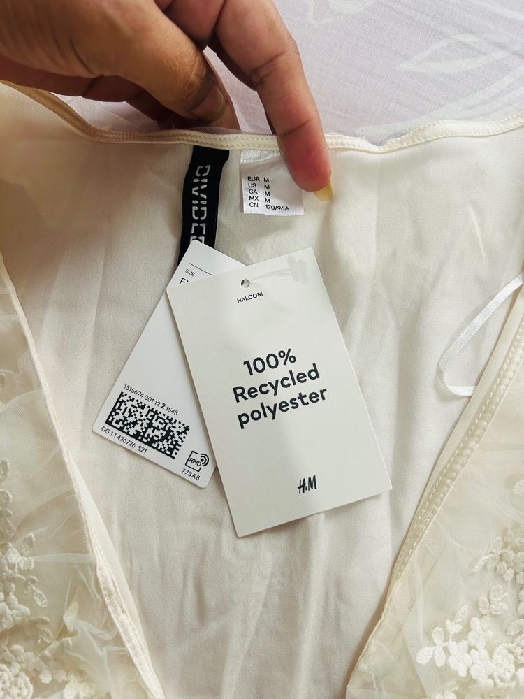 H&M Women'S Cream Lace Blouse 3