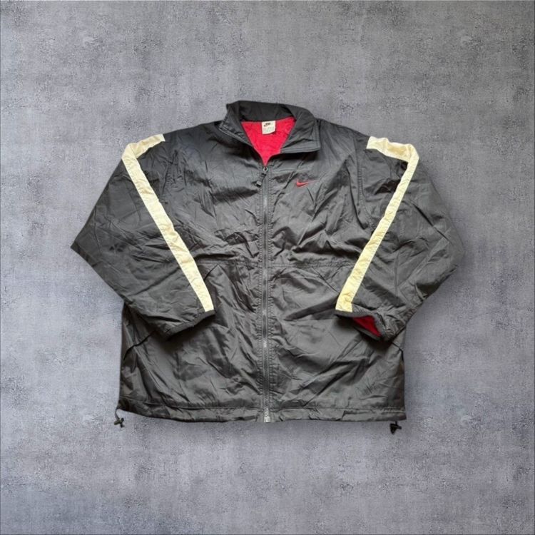 Nike Black Jacket With Cream Stripes