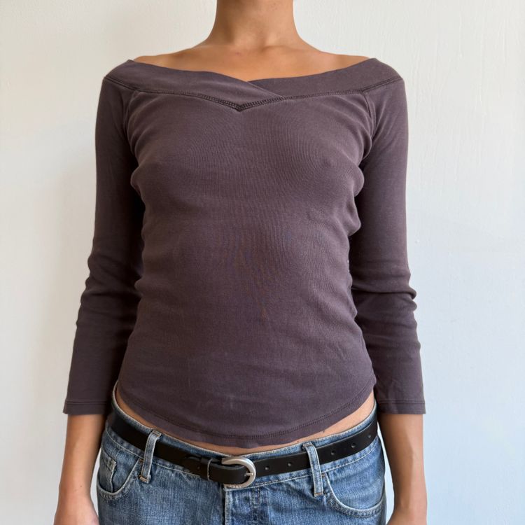 Brown 3/4 sleeve top - Size S image 7