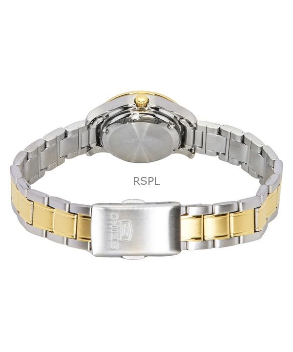 Seiko 5 Two Tone Stainless Steel Black Dial 21 Jewels Automatic SYMD94K1 Women's Watch 5