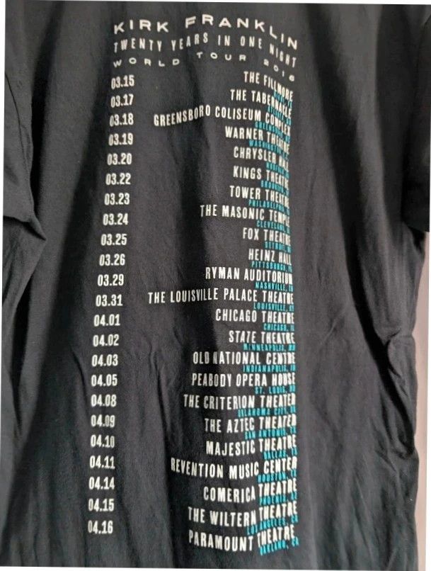 Kirk Franklin 2016 Tour T-Shirt Black XL Gospel Music Graphic Band Tee Unisex image 9