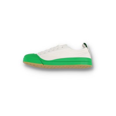 Bottega Veneta White Green Vulcan Sneakers