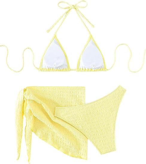 Yellow Bikini Set With Sarong image 2