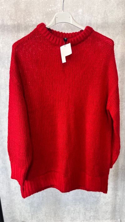 Sweter czerwony H&M rozmiar 42 plus size