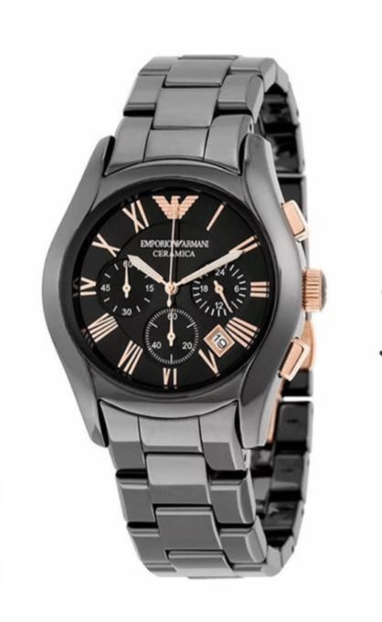 Emporio Armani AR1410 Valente Black Rose Gold For Men