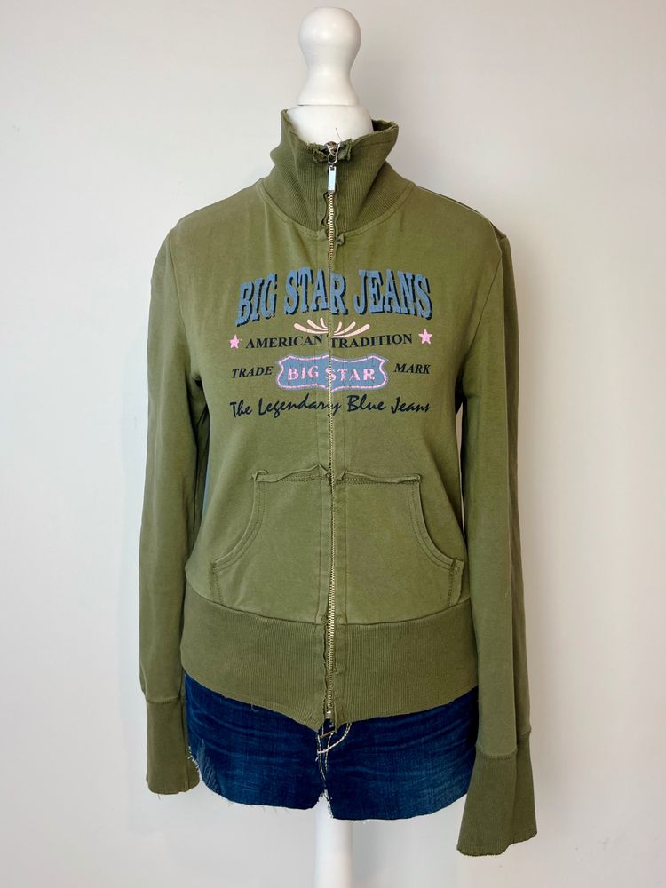 y2k khaki zip up 2000s ribbed jumper 