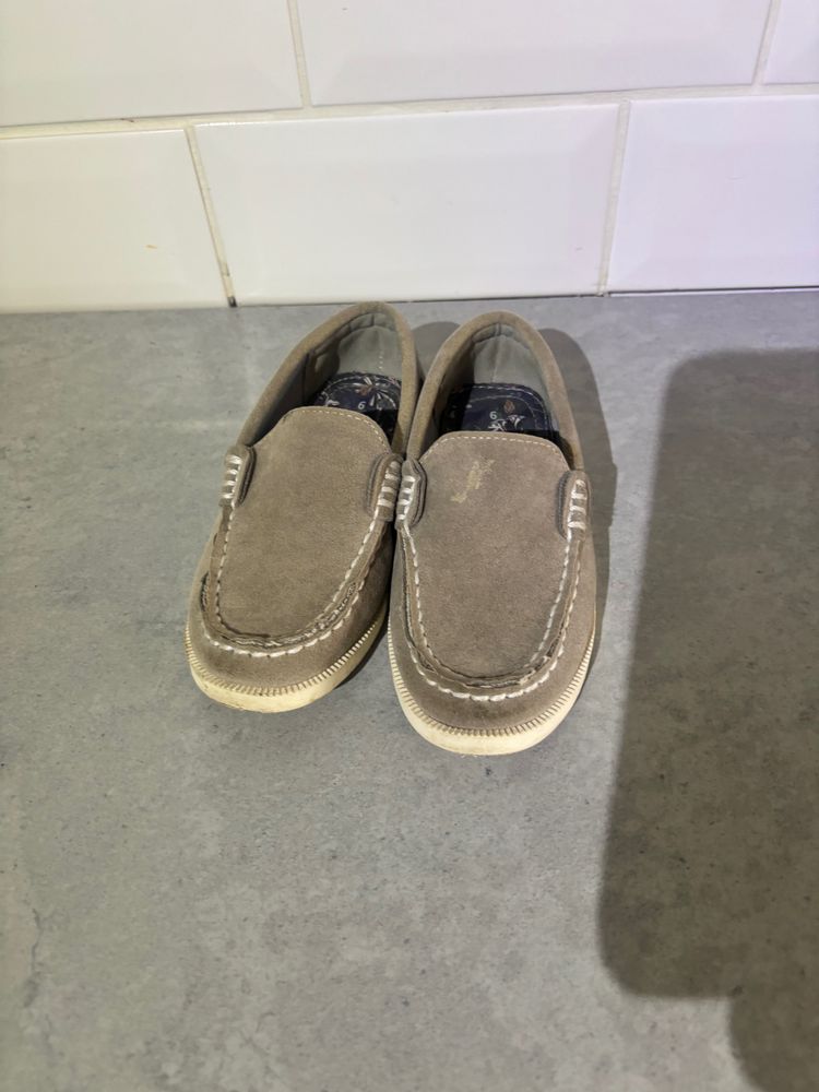 Beige Suede Loafers