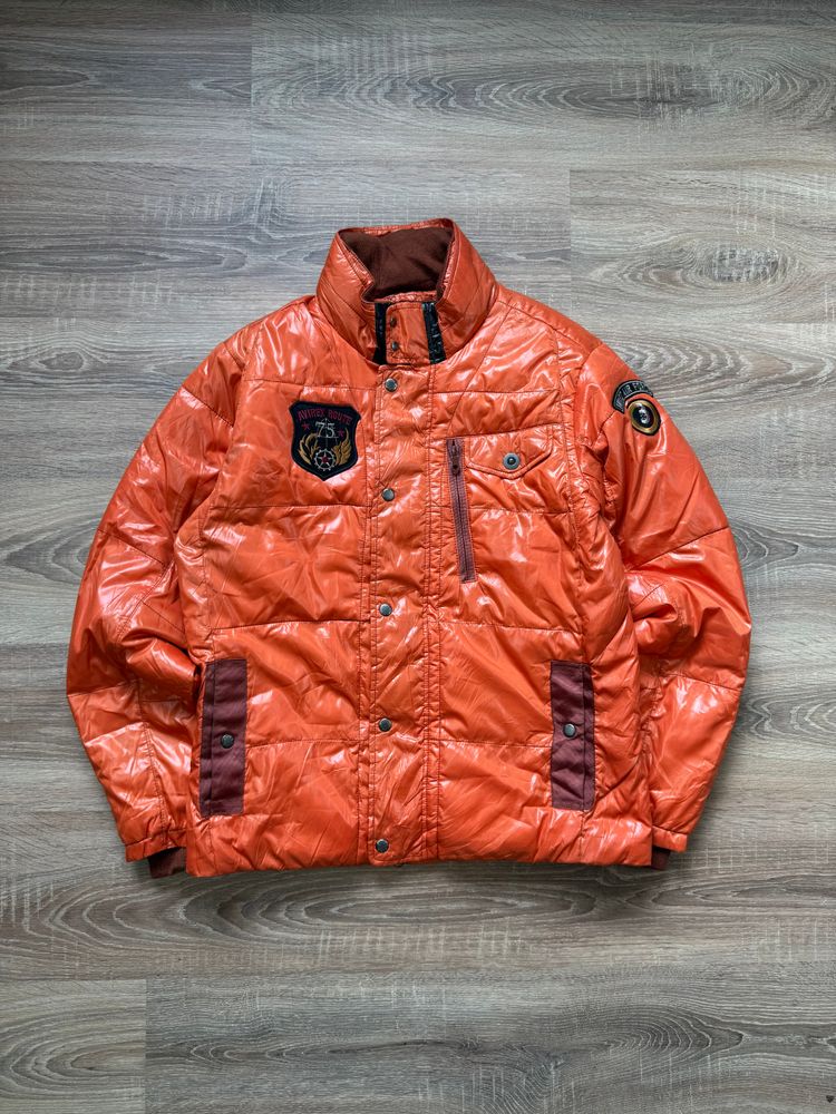 Vintage Orange Avirex Aero Service Down Puffer Jacket (L)