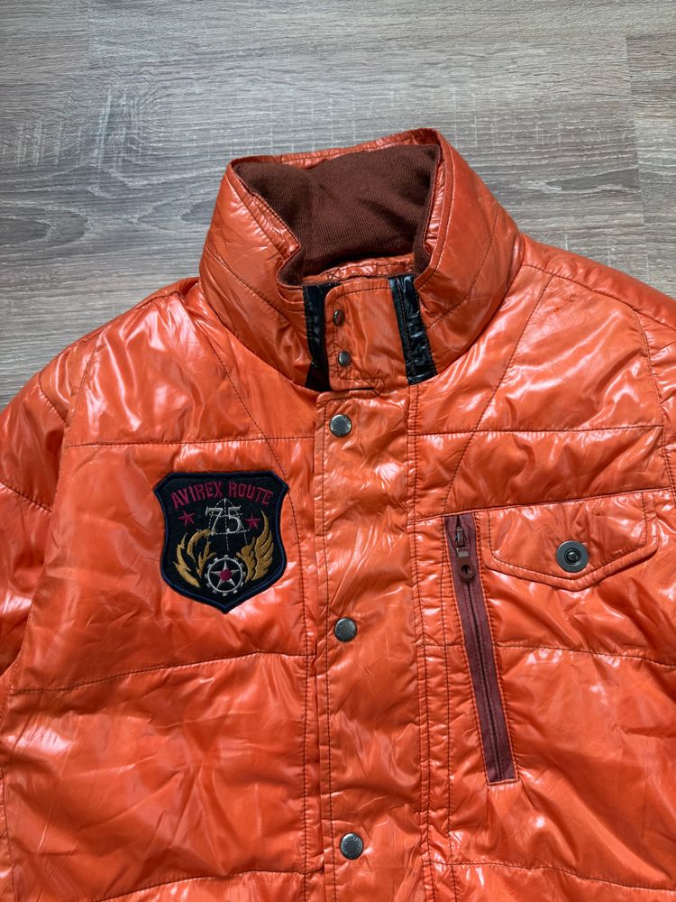 Vintage Orange Avirex Aero Service Down Puffer Jacket (L) image 4