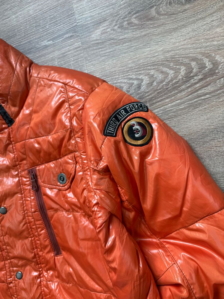 Vintage Orange Avirex Aero Service Down Puffer Jacket (L) image 2