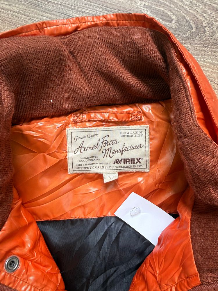 Vintage Orange Avirex Aero Service Down Puffer Jacket (L) image 5