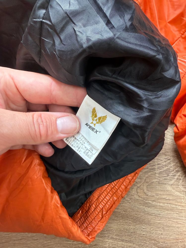 Vintage Orange Avirex Aero Service Down Puffer Jacket (L) image 3
