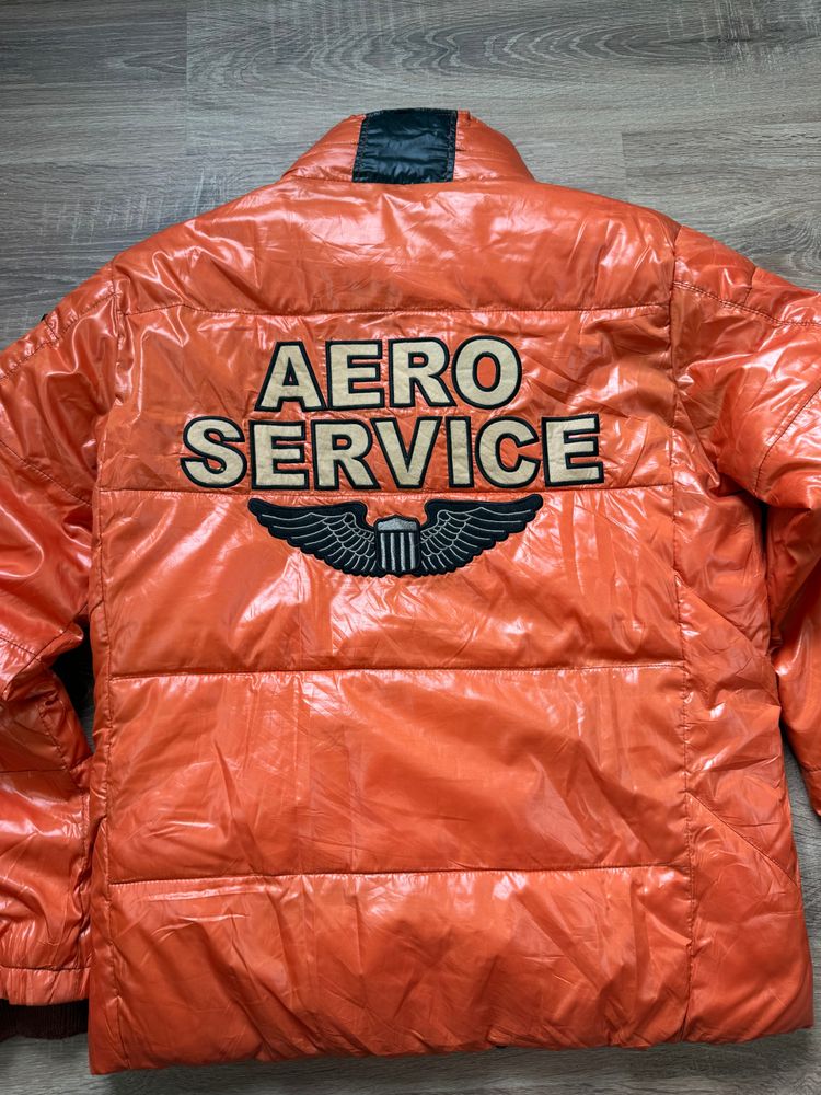Vintage Orange Avirex Aero Service Down Puffer Jacket (L) image 6